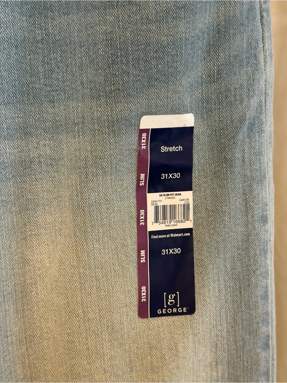 George Light Wash Slim Straight Jeans